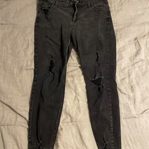 Denim&Co Black Ripped Jeans Size 14